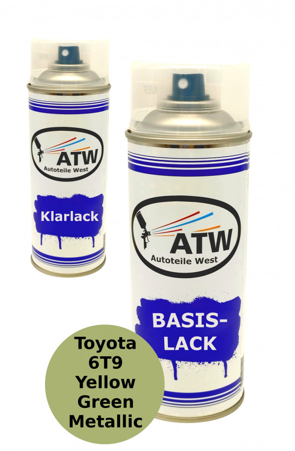Autolack für Toyota 6T9 Yellow Green Metallic+400ml Klarlack Set